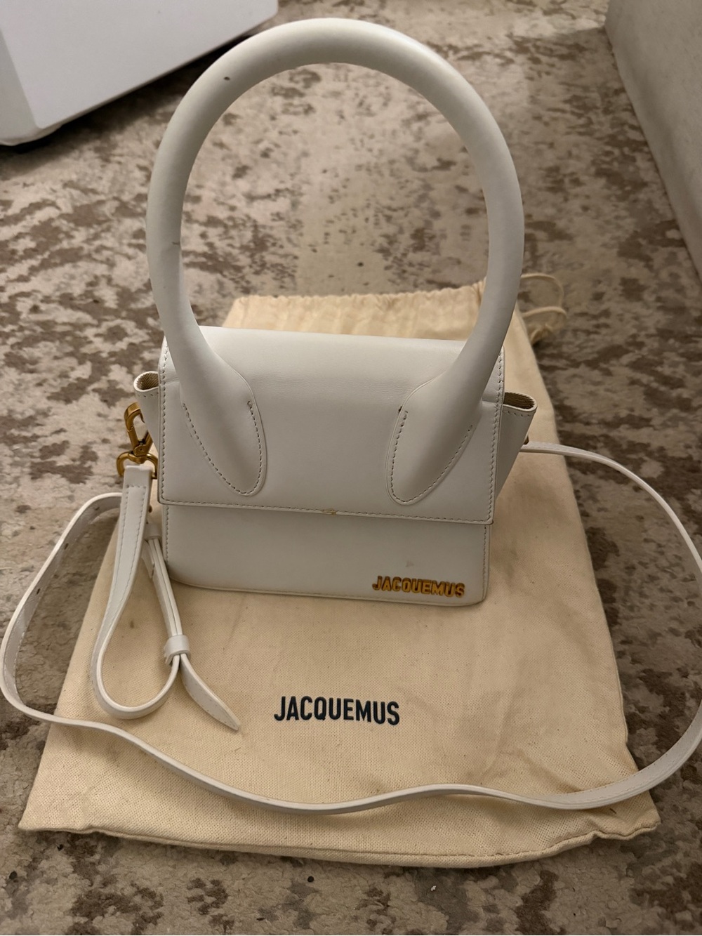 Jacquemus White Le Chiquito Moyen Top Handle Bag
